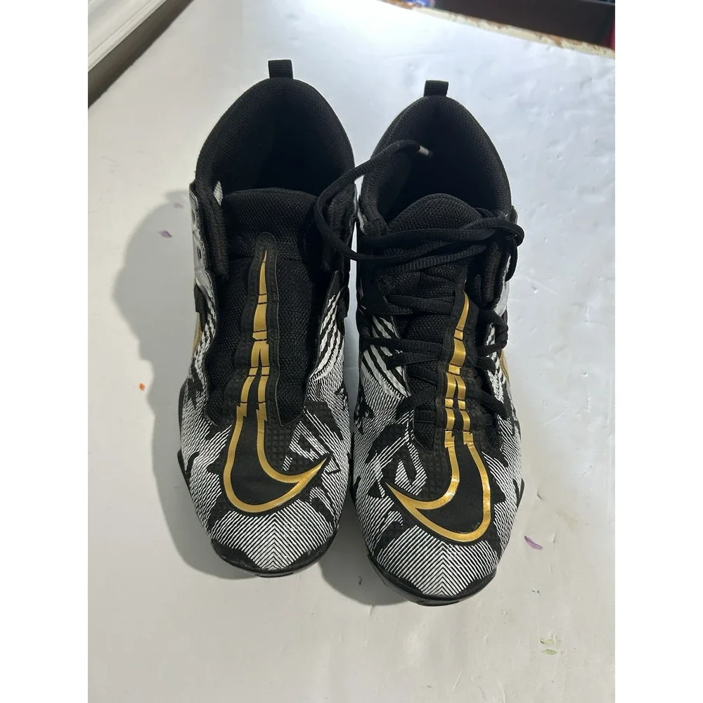 Nike Alpha Fastflex Cv0585-071 Baseball Football Cleat Black Gold EUC Youth 6